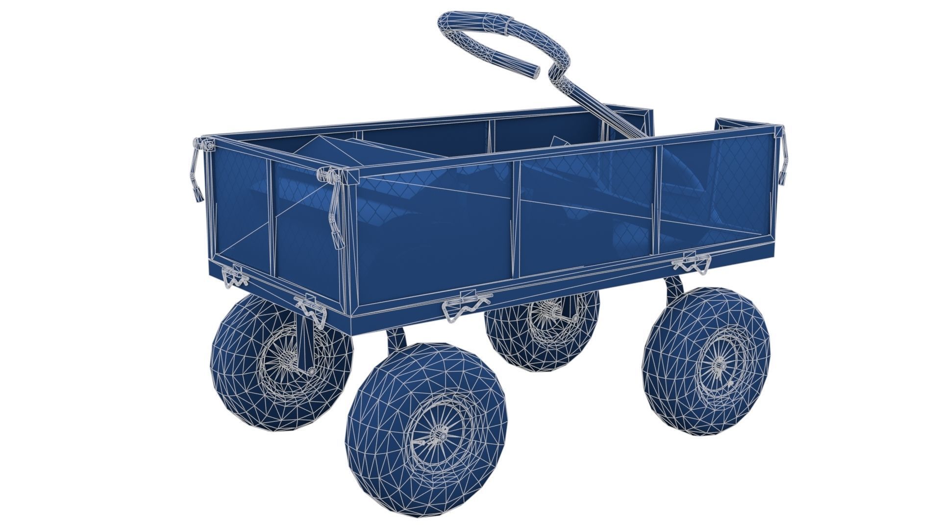 Trolley With Firewood Low-poly 3D model_23