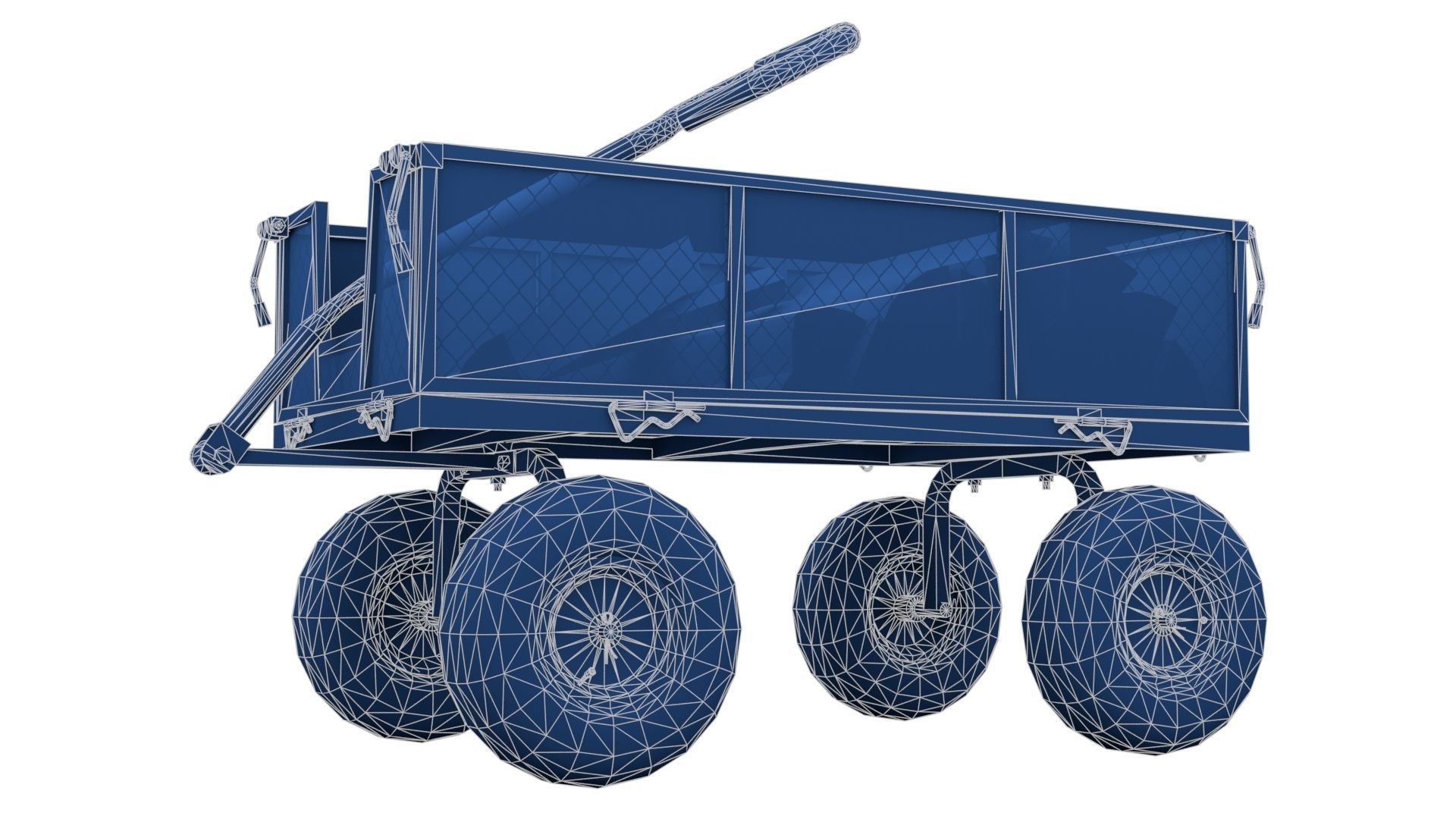 Trolley With Firewood Low-poly 3D model_25