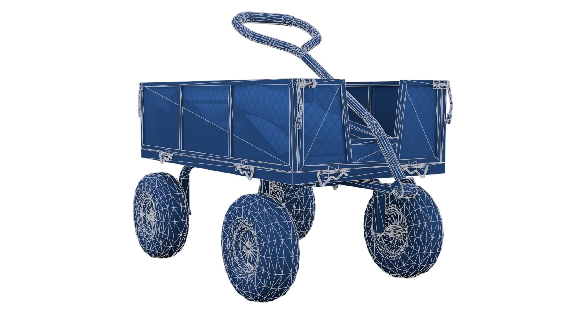 Trolley With Firewood Low-poly 3D model_27