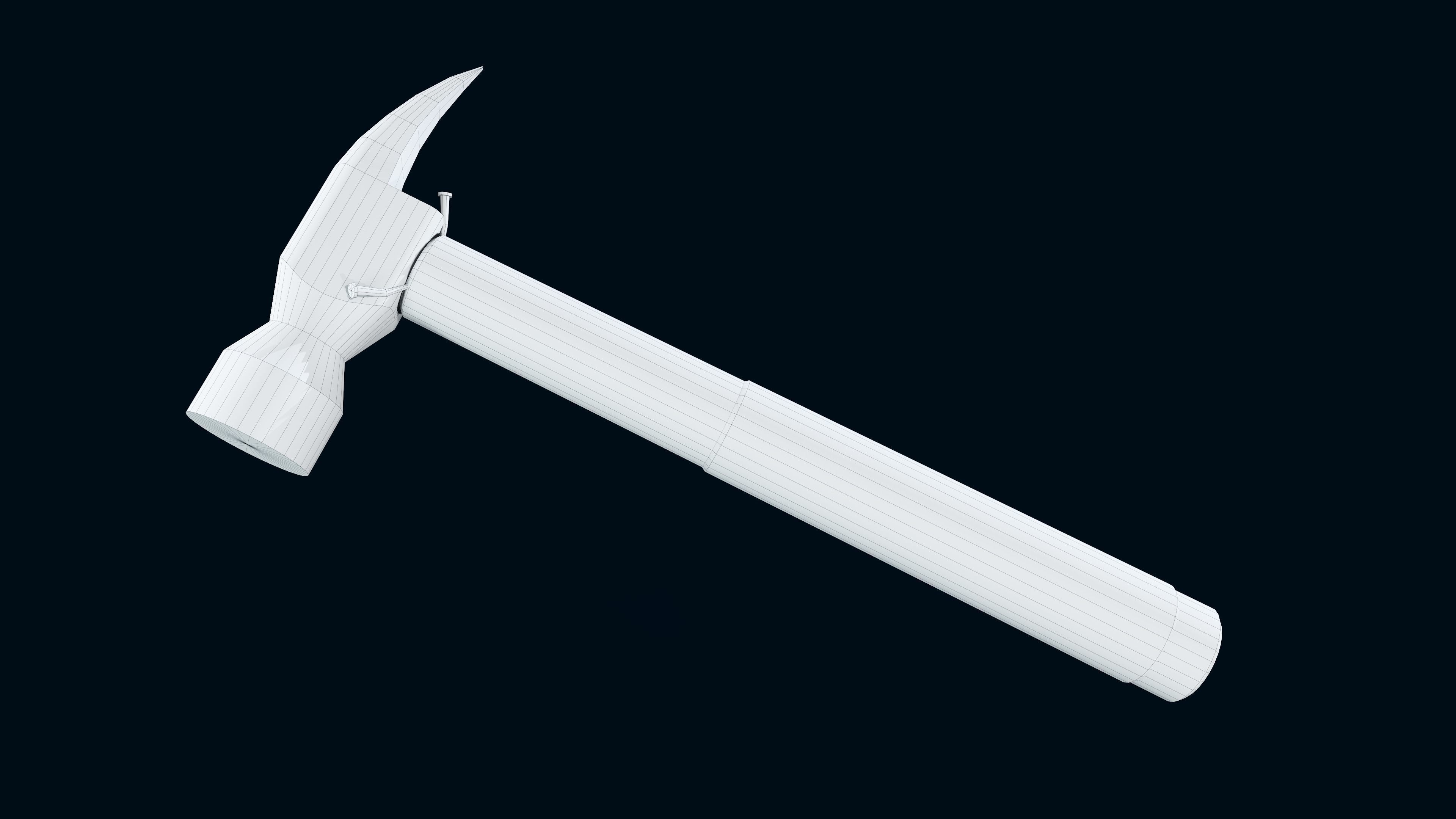 Bloody Hammer Low-poly 3D model_6