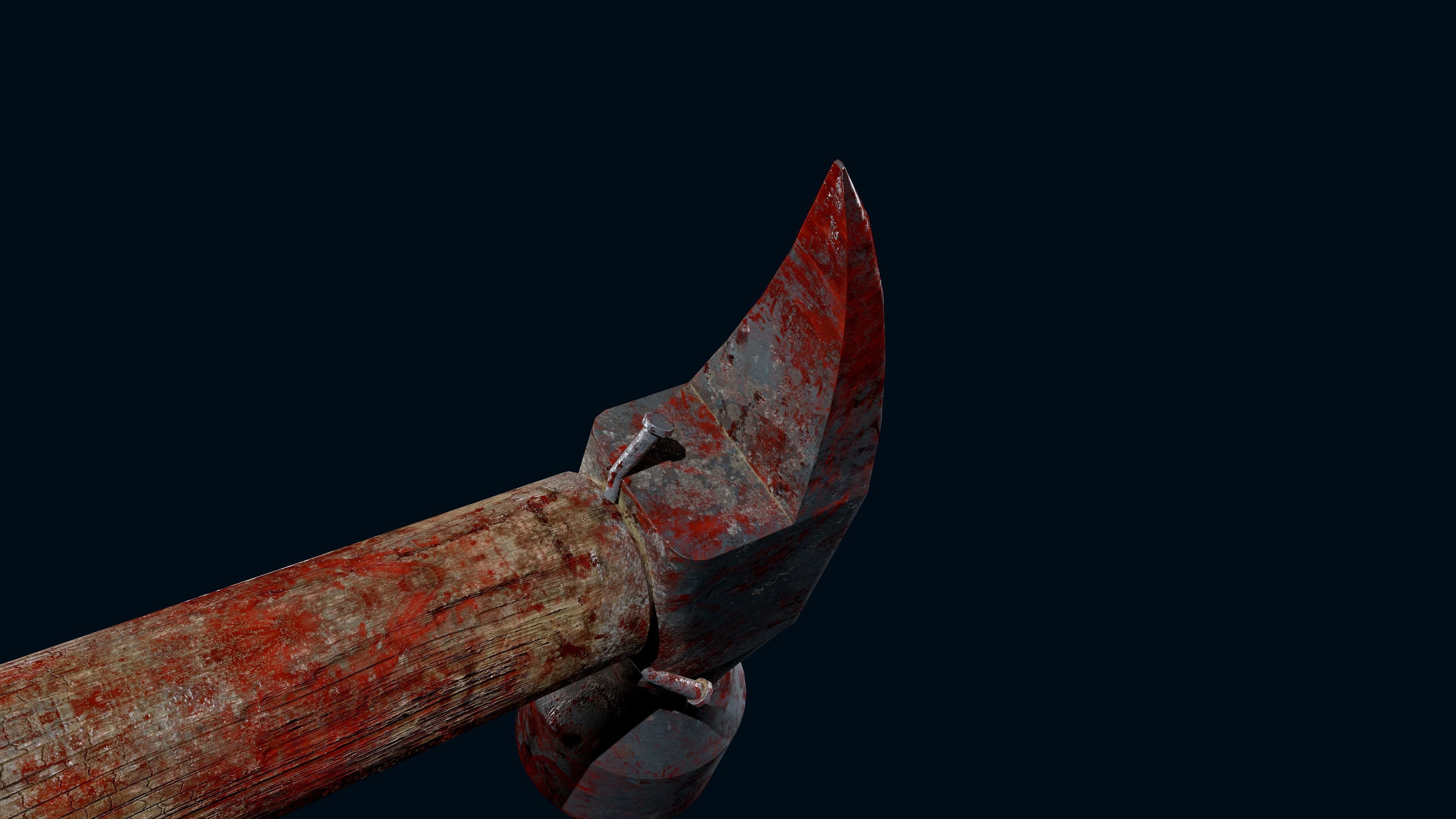 Bloody Hammer Low-poly 3D model_4
