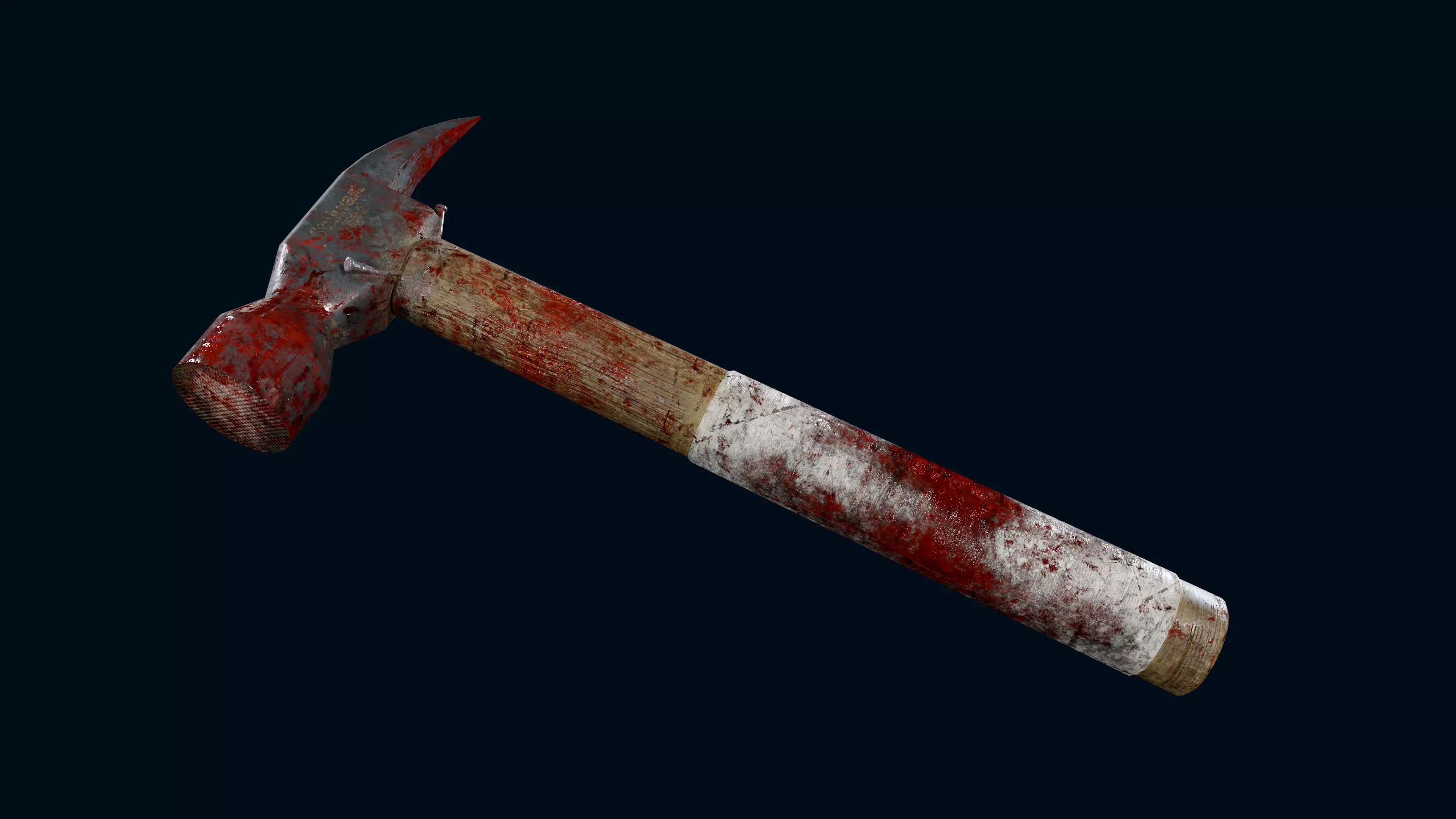 Bloody Hammer Low-poly 3D model_0