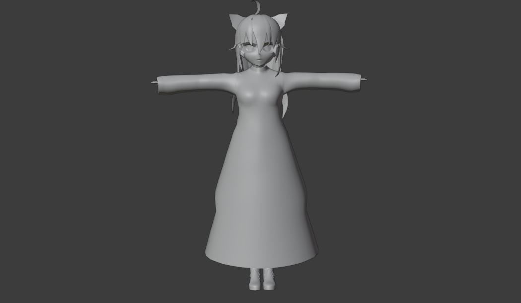 SciFi 3d anime kawaii girl character c24 Low-poly 3D model_11