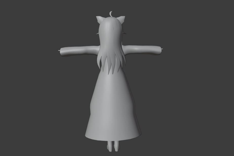 SciFi 3d anime kawaii girl character c24 Low-poly 3D model_9