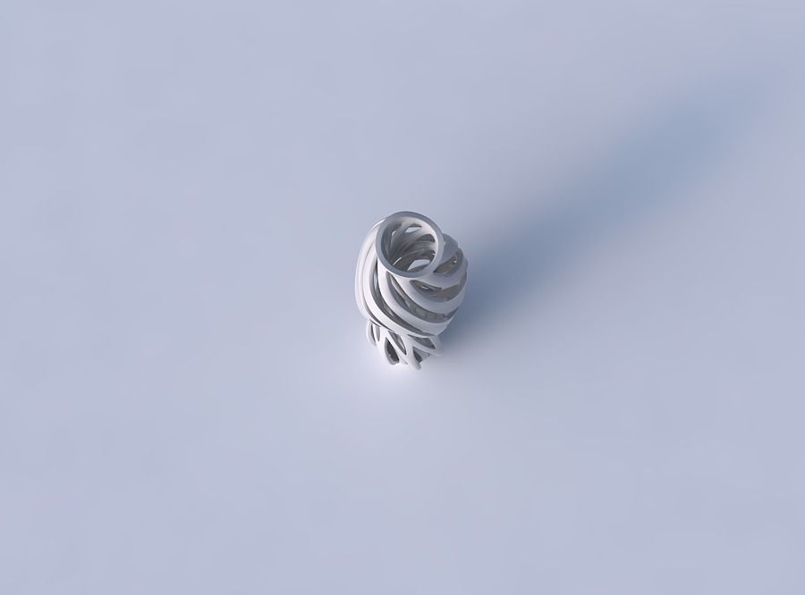 Vase wide top with intertwining lines twisted and tapered wavy 3D print model_2