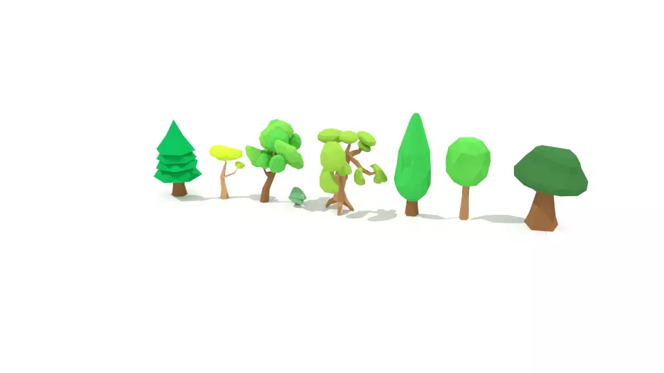 Low Poly Tree nature Pack free VR / AR / low-poly 3D model | CGTrader