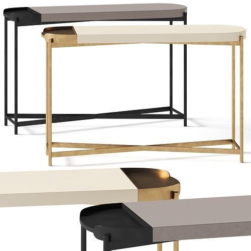 Crate and Barrel Laurie White Console Table 3D model