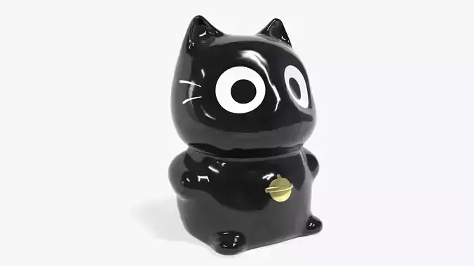 Lucky fortune cat Low-poly 3D model