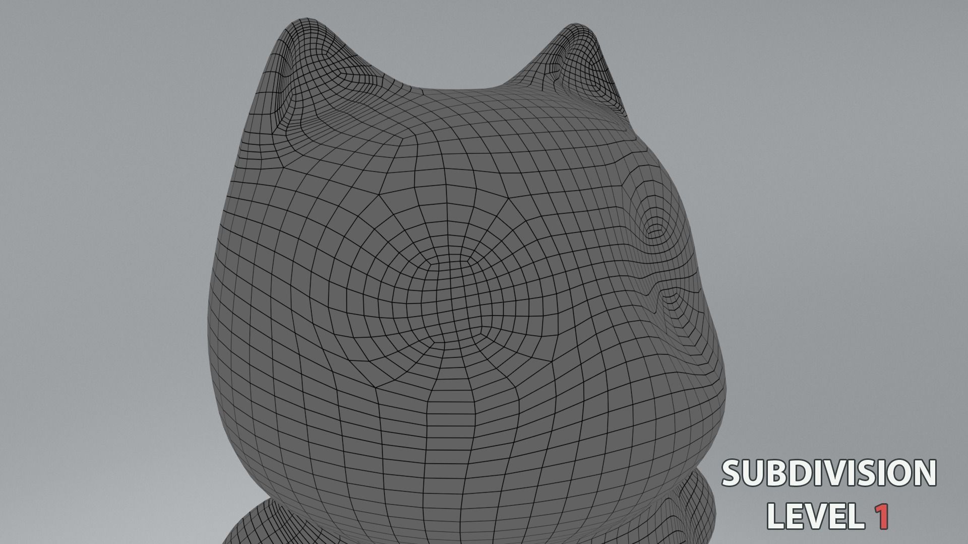 Lucky fortune cat Low-poly 3D model_12