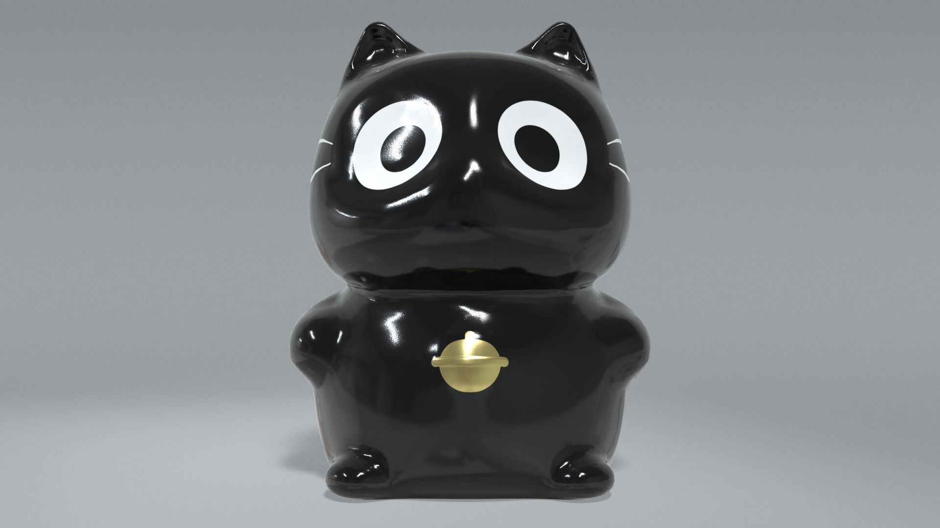 Lucky fortune cat Low-poly 3D model_2
