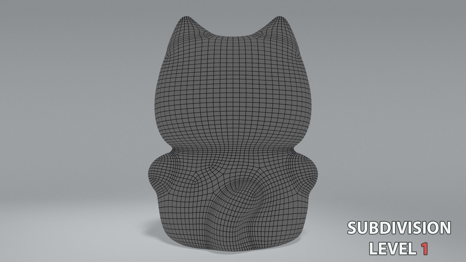 Lucky fortune cat Low-poly 3D model_18