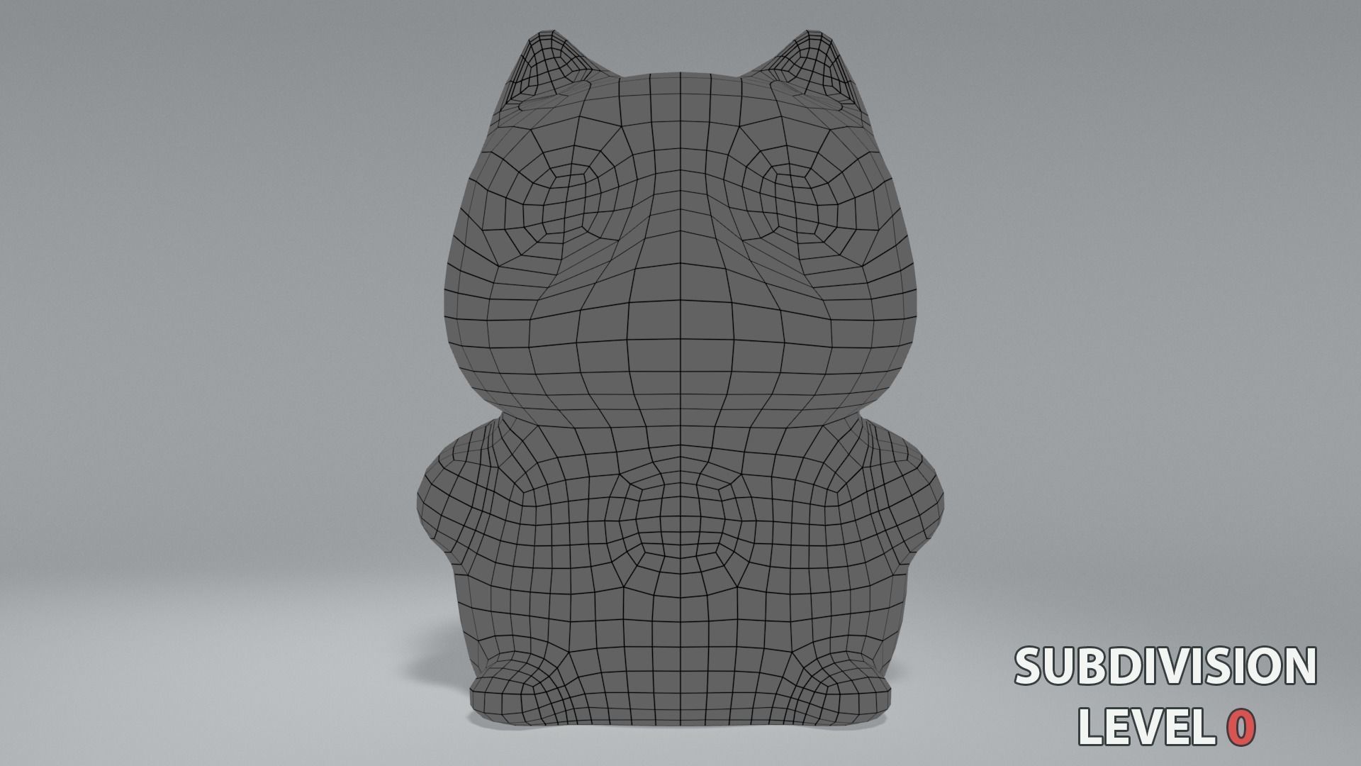 Lucky fortune cat Low-poly 3D model_9