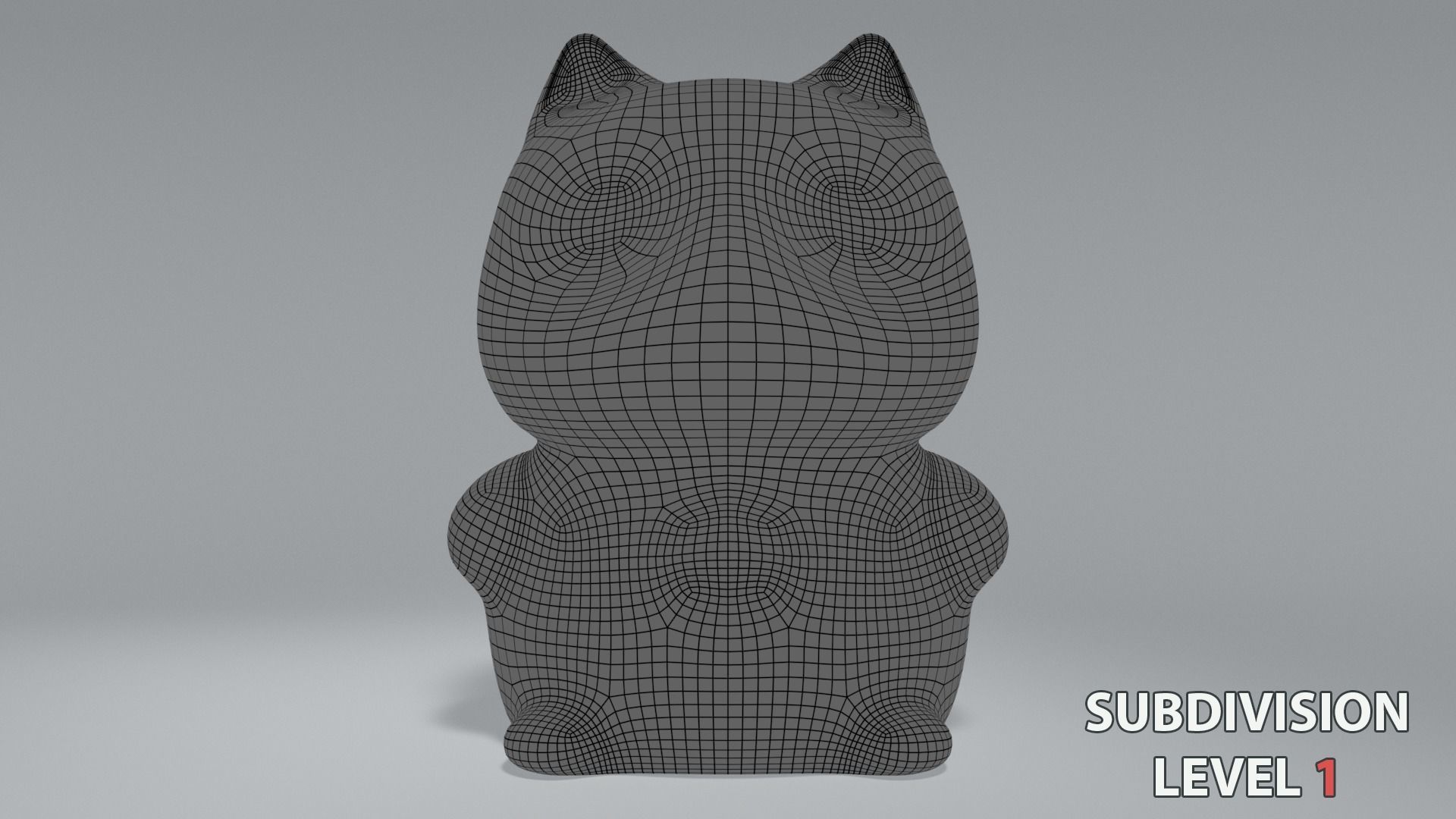 Lucky fortune cat Low-poly 3D model_10