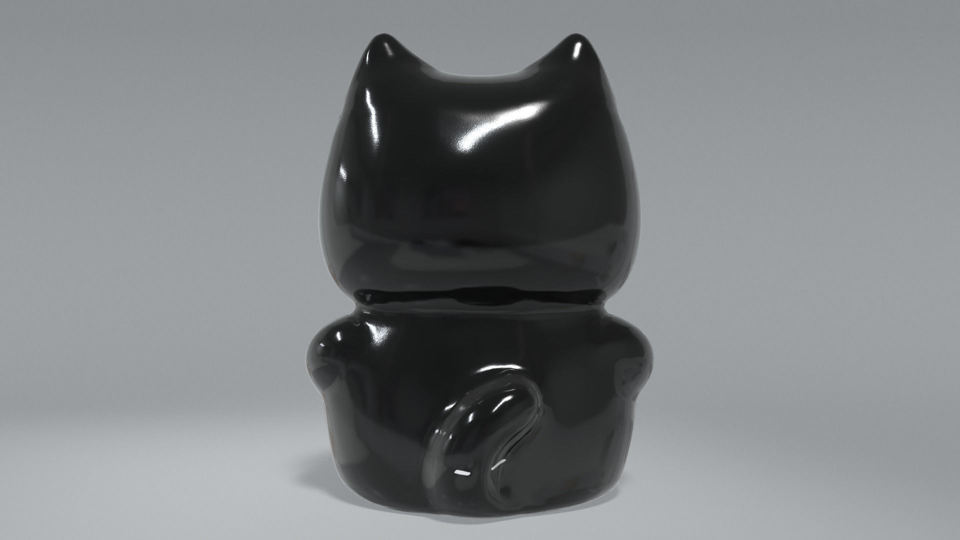 Lucky fortune cat Low-poly 3D model_6