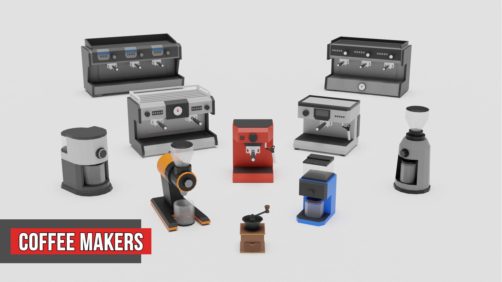 Food Cart Pack Collection Low-poly 3D model_43