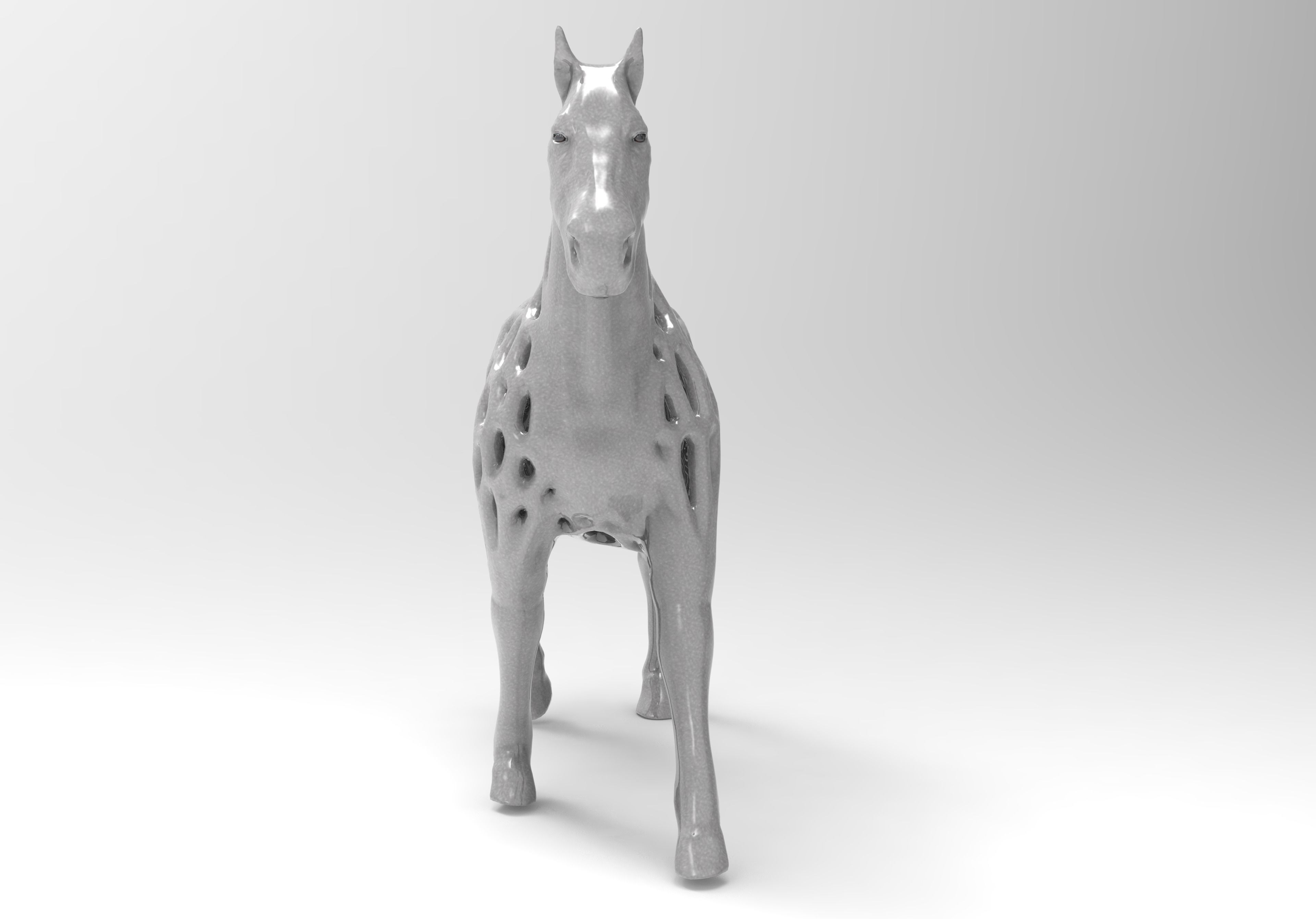 Horse Statue Low-poly 3D model_3