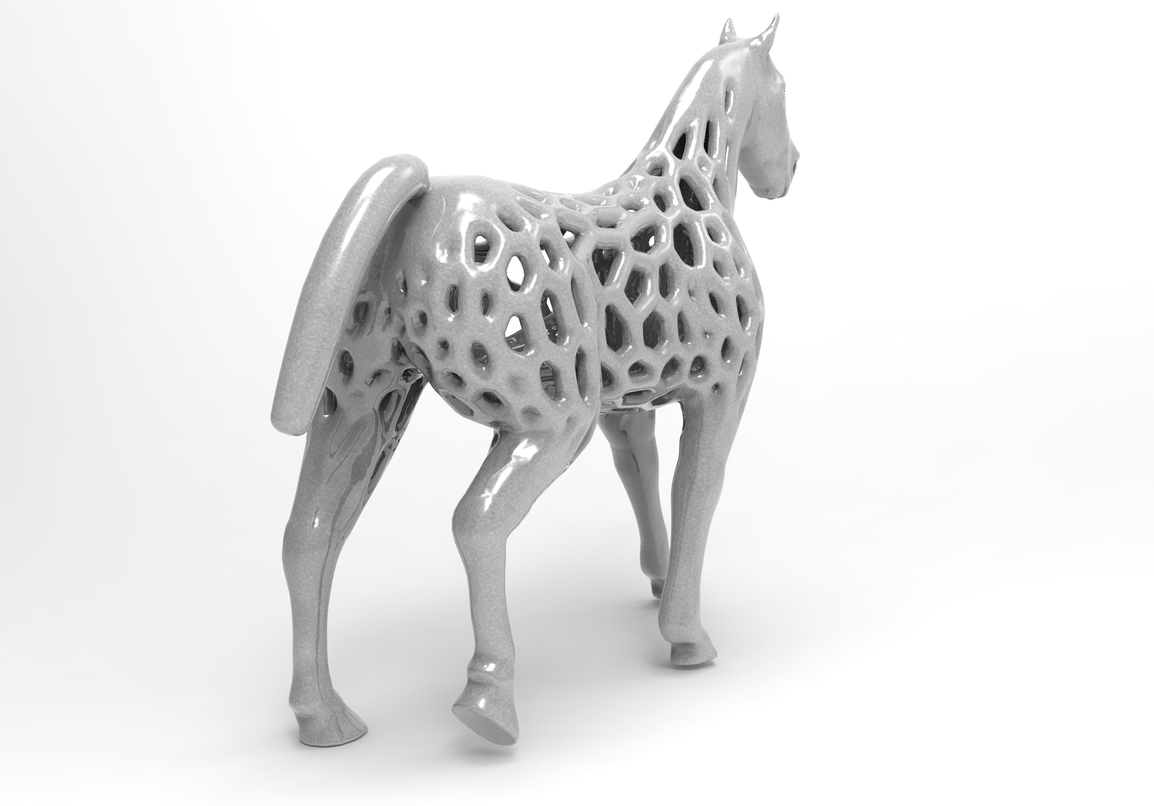 Horse Statue Low-poly 3D model_12