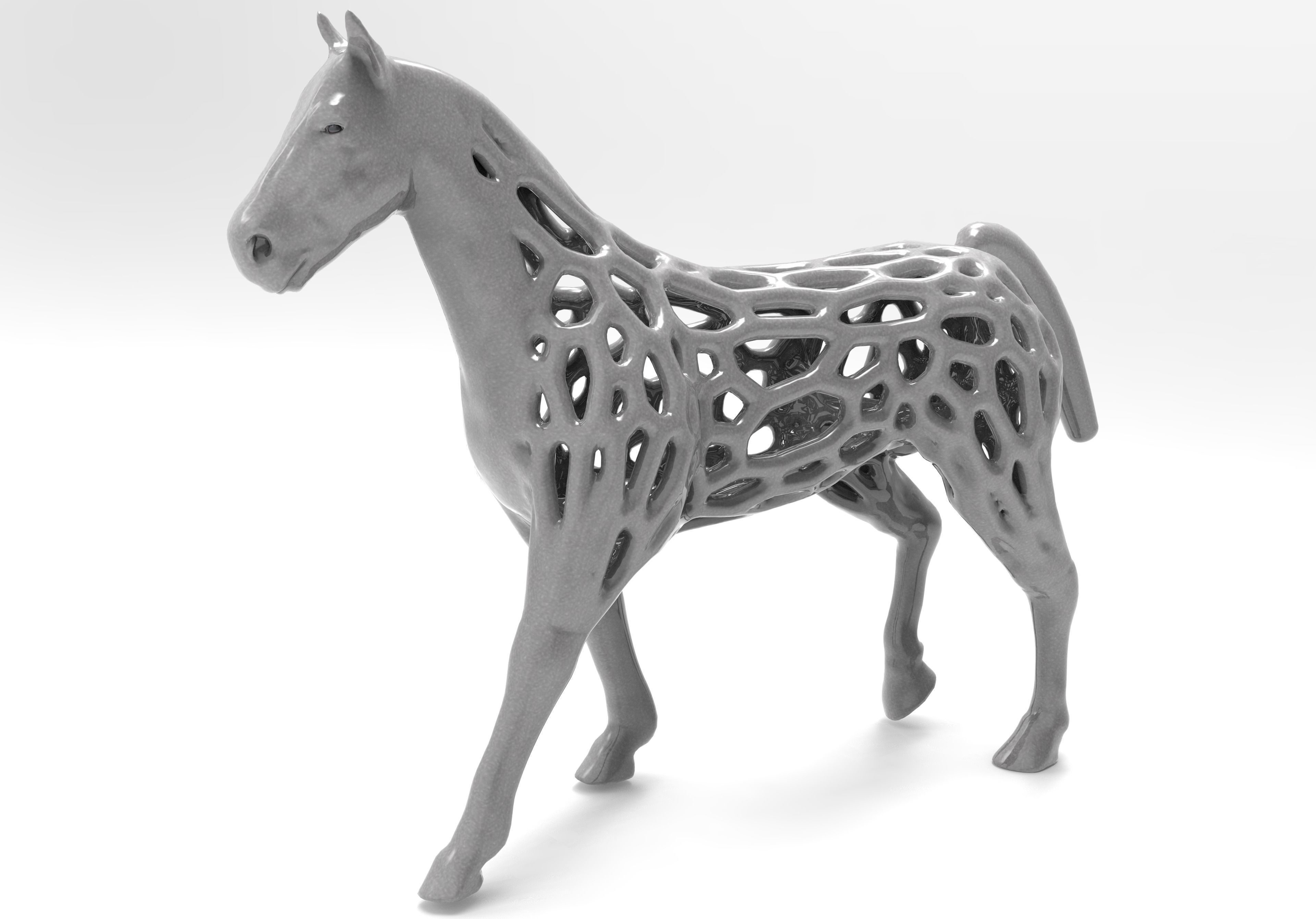 Horse Statue Low-poly 3D model_2