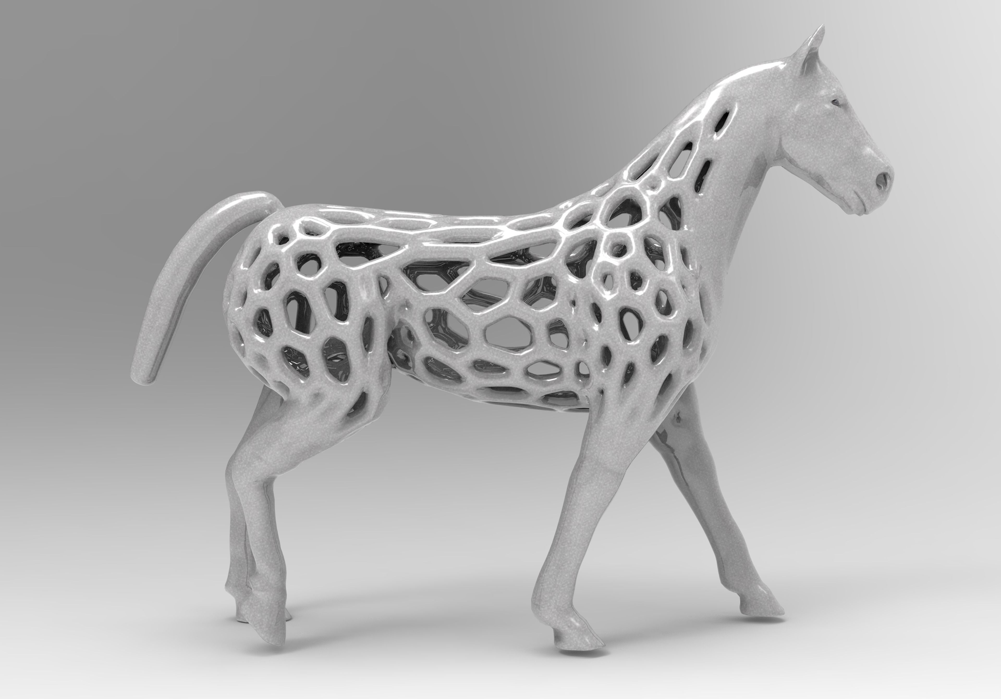 Horse Statue Low-poly 3D model_10