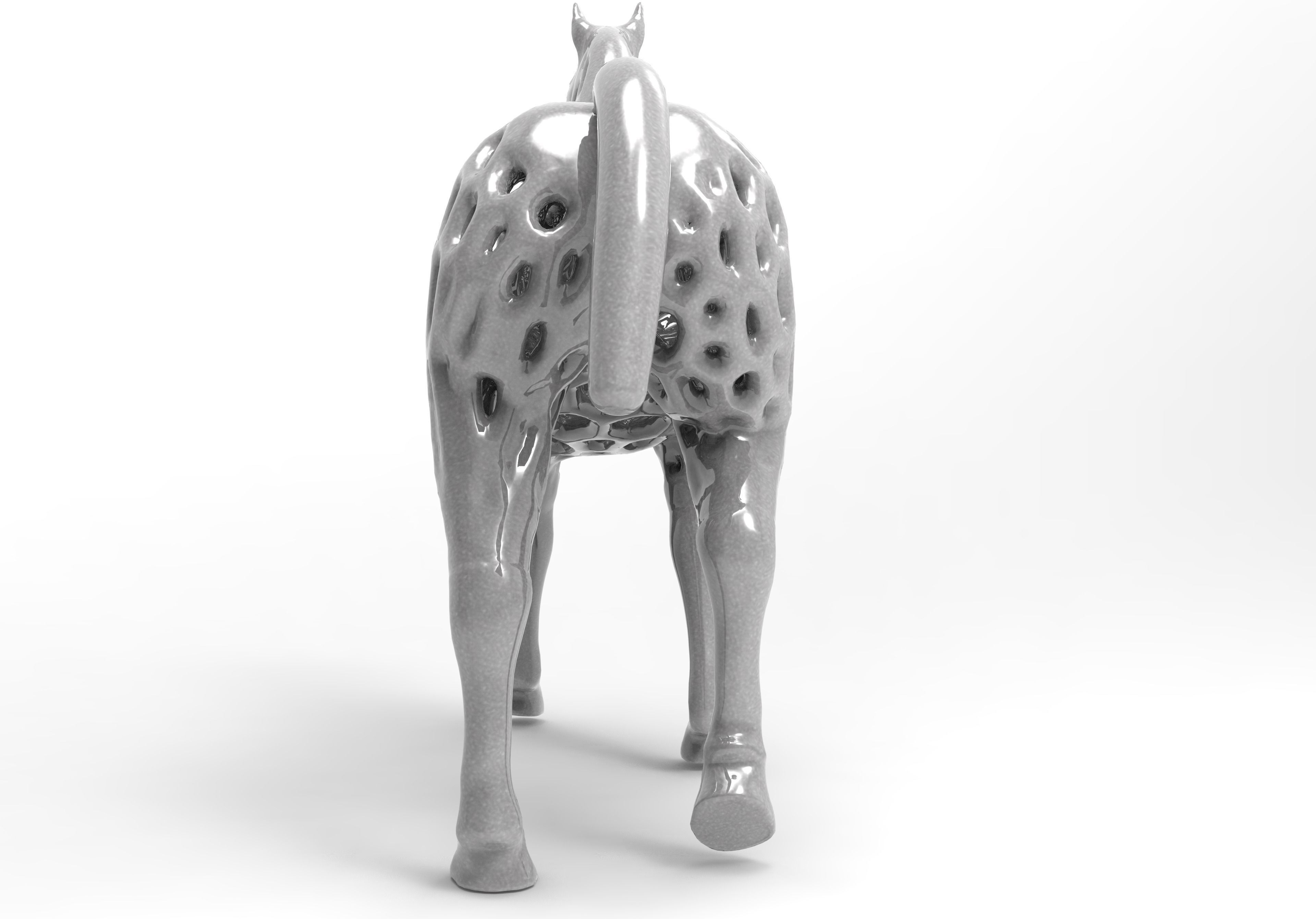 Horse Statue Low-poly 3D model_4