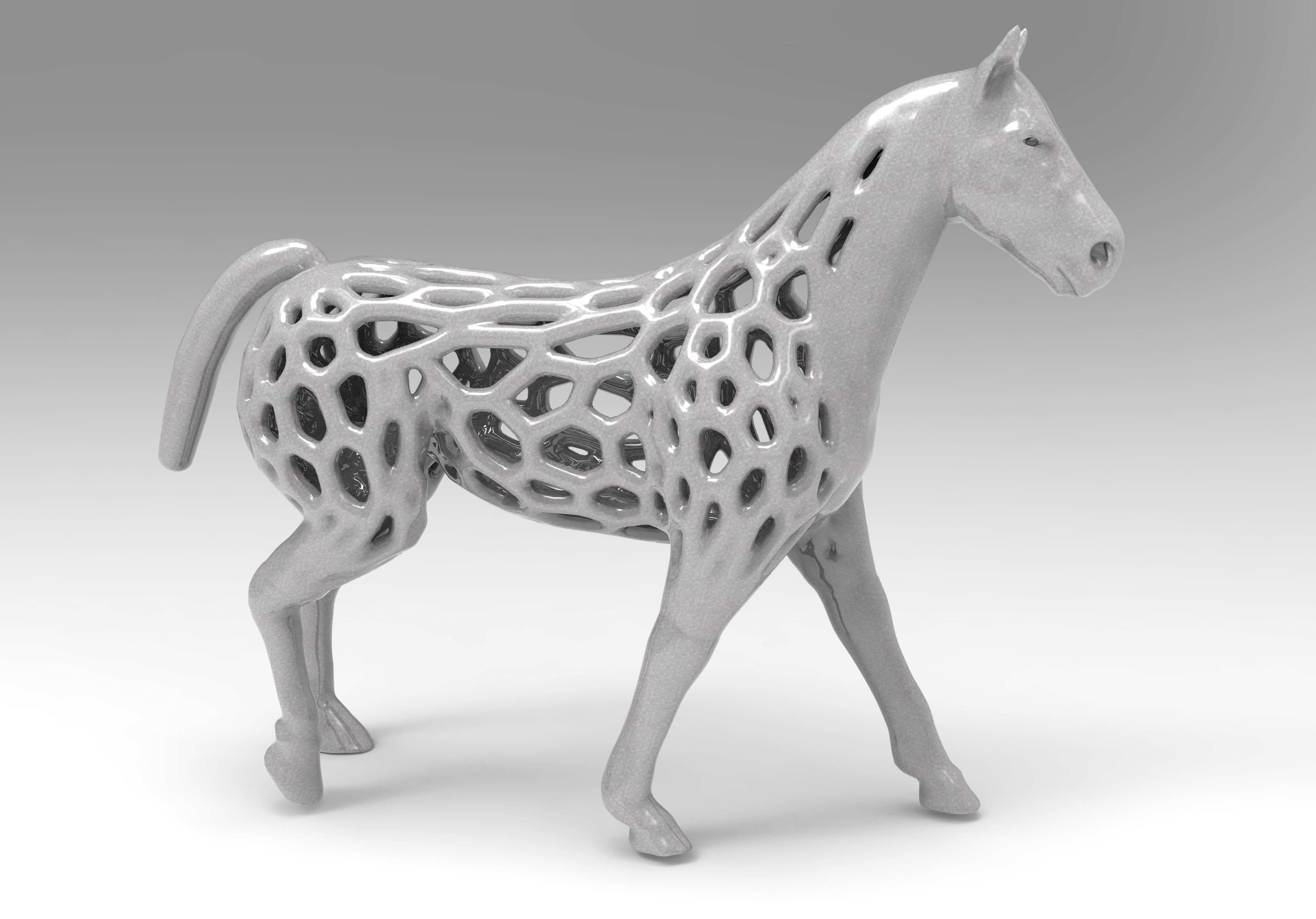 Horse Statue Low-poly 3D model_1