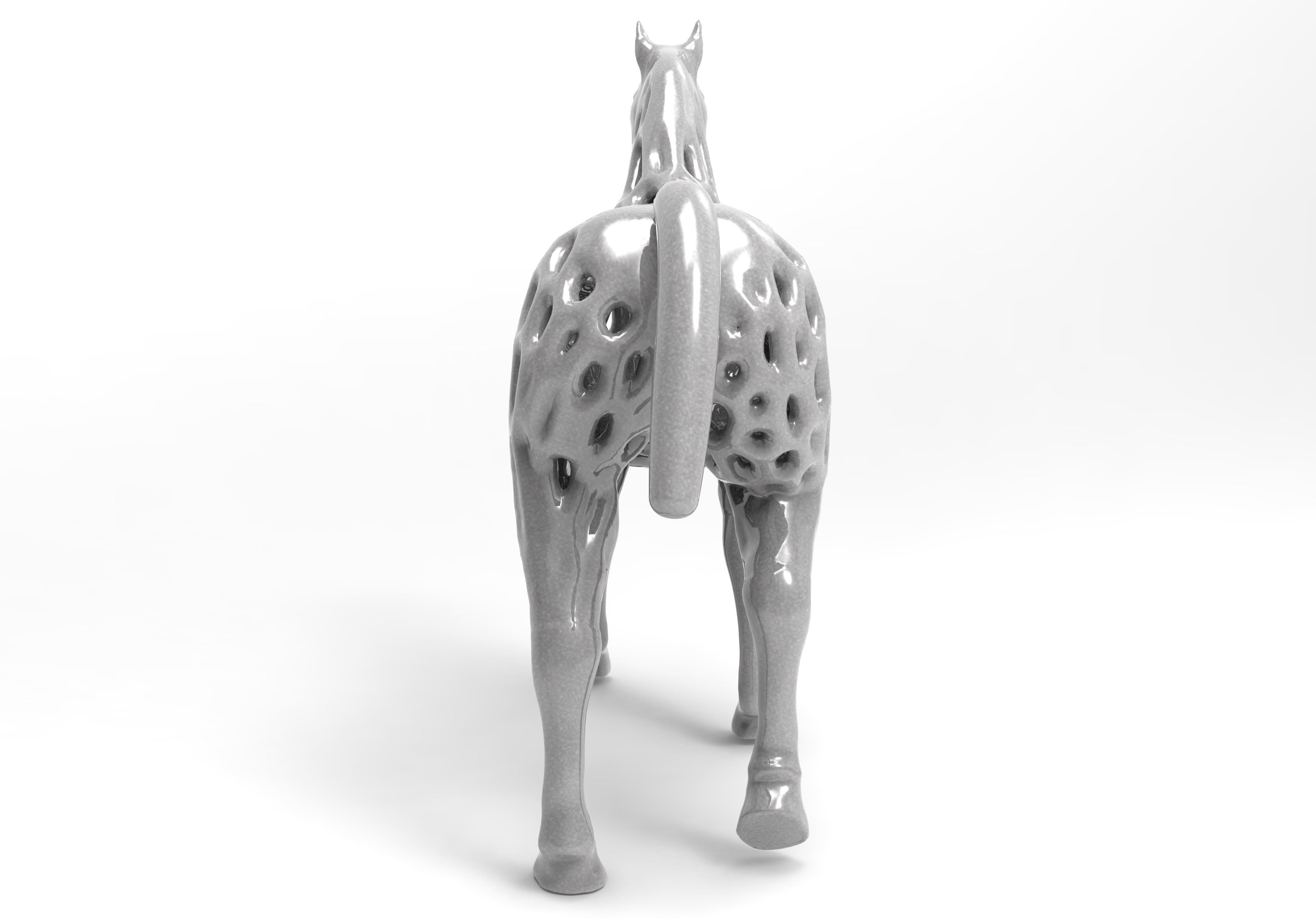 Horse Statue Low-poly 3D model_11
