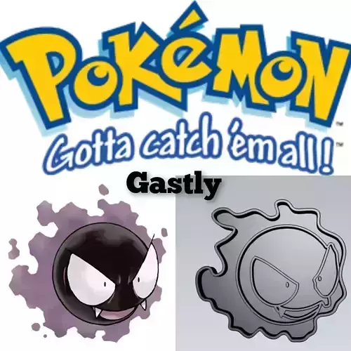 Pokemon Gastly Cookie Cutter Stamp Cake Decorating 3D model