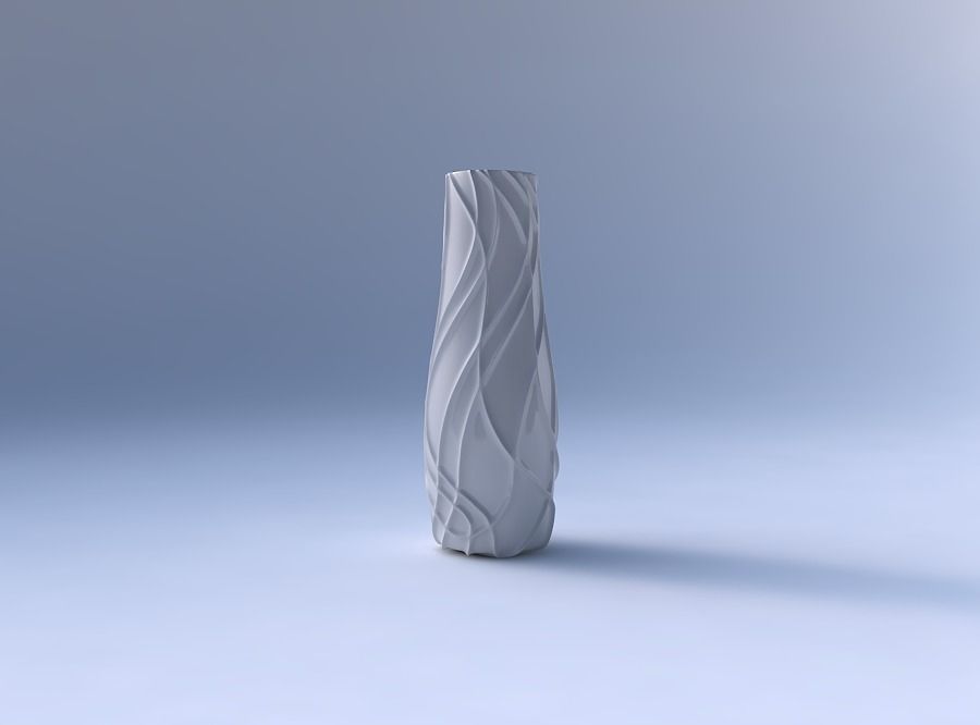 Vase wavy sparse extruded lines 3D print model_4