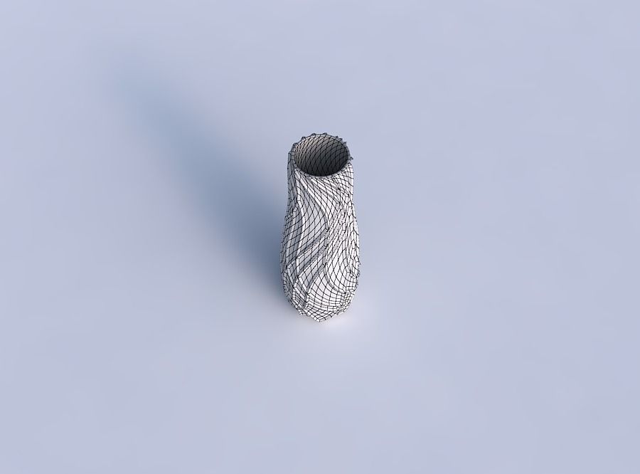 Vase wavy sparse extruded lines 3D print model_6