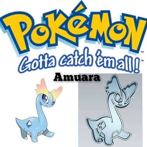 Pokemon Amaura Cookie Cutter Stamp Cake Decorating 3D model