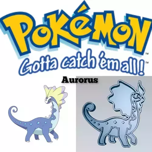 Pokemon Aurorus Cookie Cutter Stamp Cake Decorating