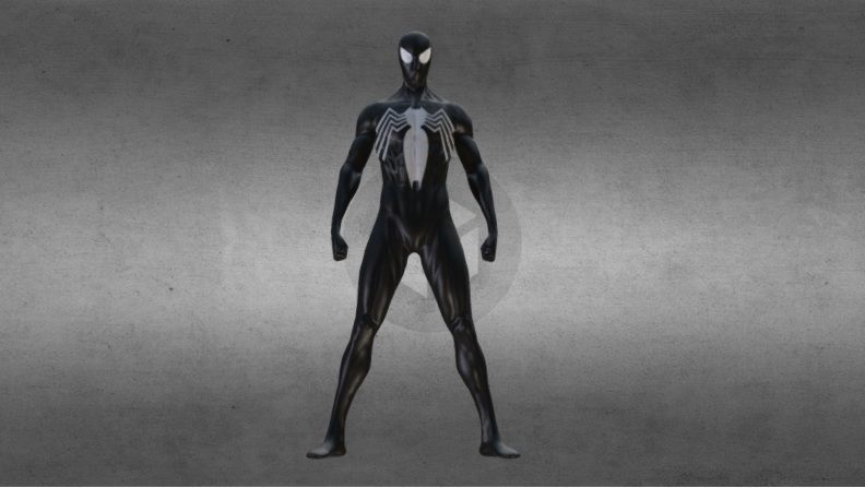Black spiderman 3D model_1