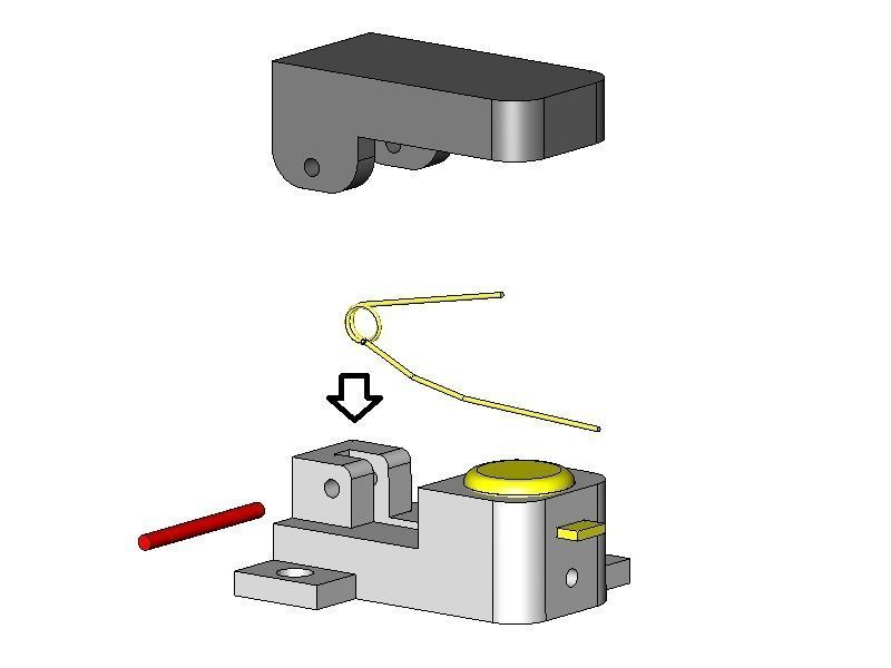 SPST Momentary Small Switch 3D print model_3