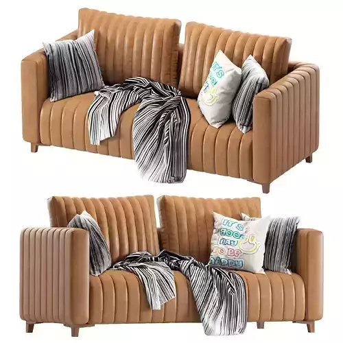 Modern Sofa Wave Leather