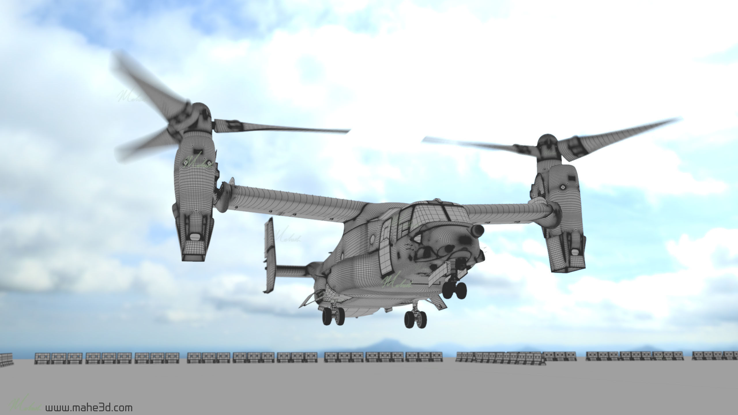 MV22-Osprey osprey aircraft 3D model_3