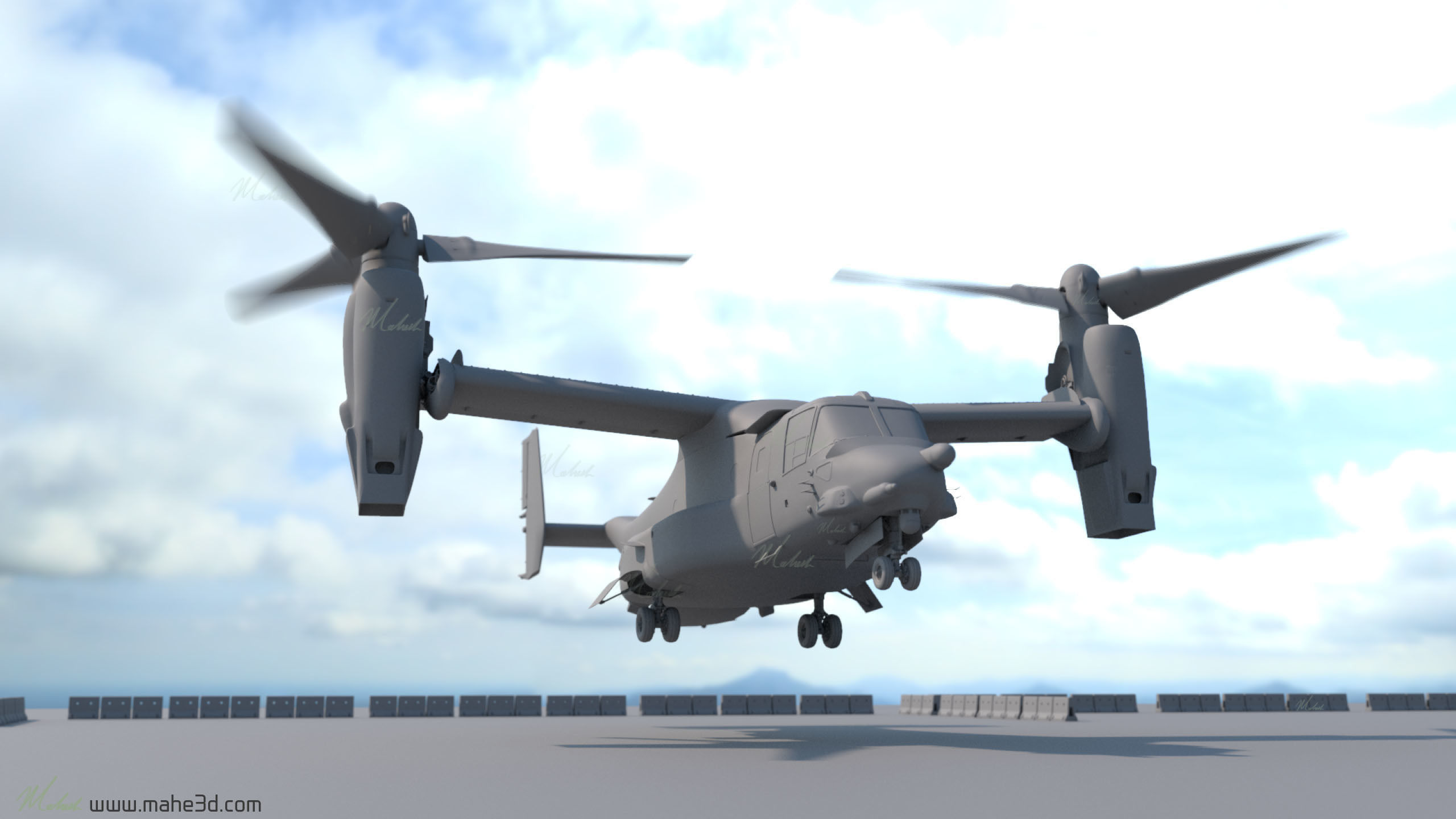 MV22-Osprey osprey aircraft 3D model_2