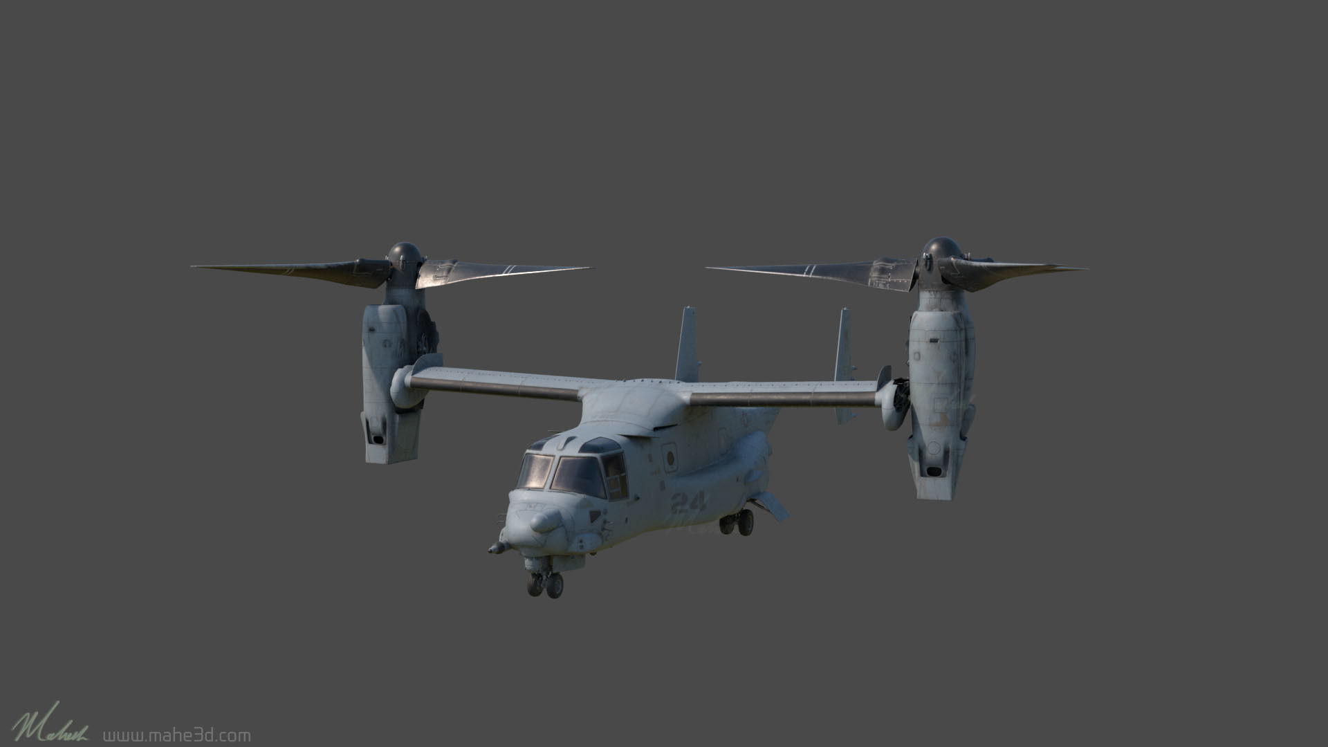 MV22-Osprey osprey aircraft 3D model_9