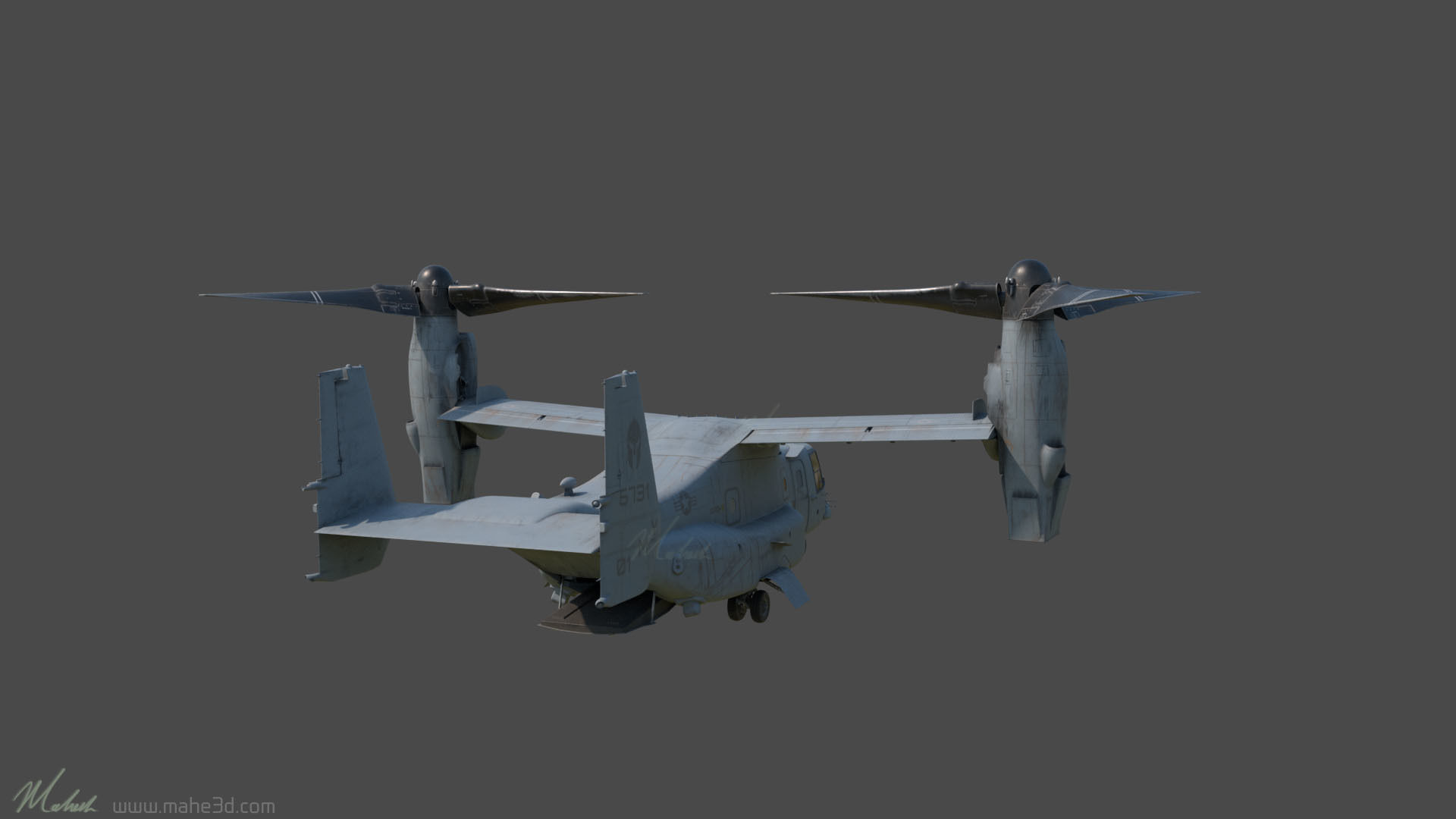 MV22-Osprey osprey aircraft 3D model_6