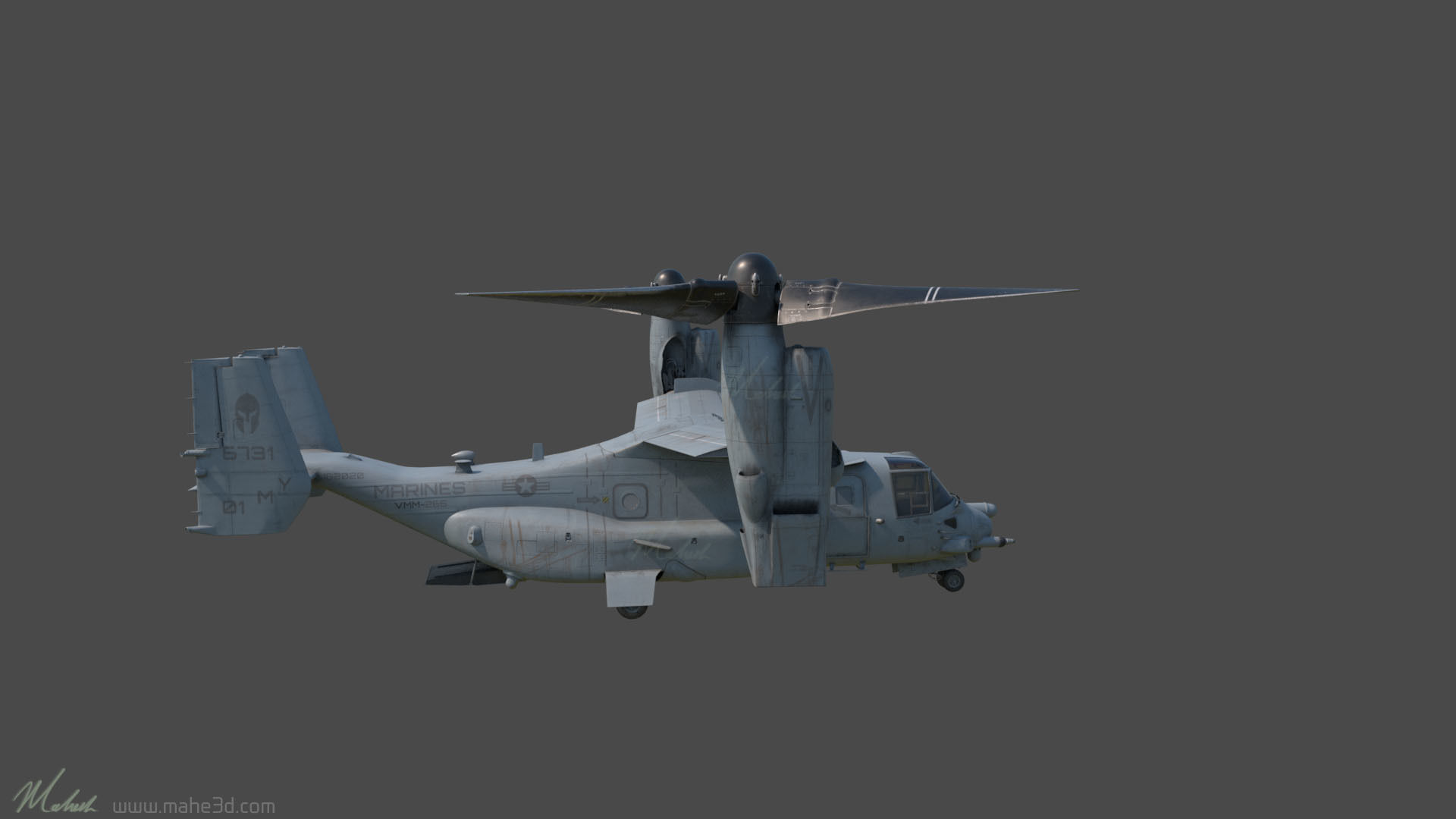 MV22-Osprey osprey aircraft 3D model_5