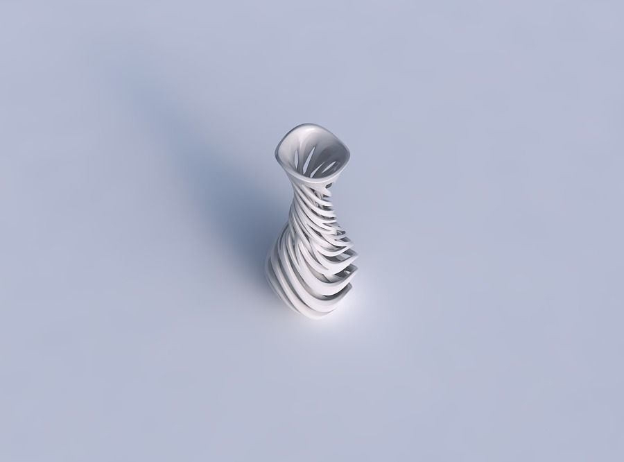 Vase twisted spherical bottom with intertwining lines very tw... 3D print model_1
