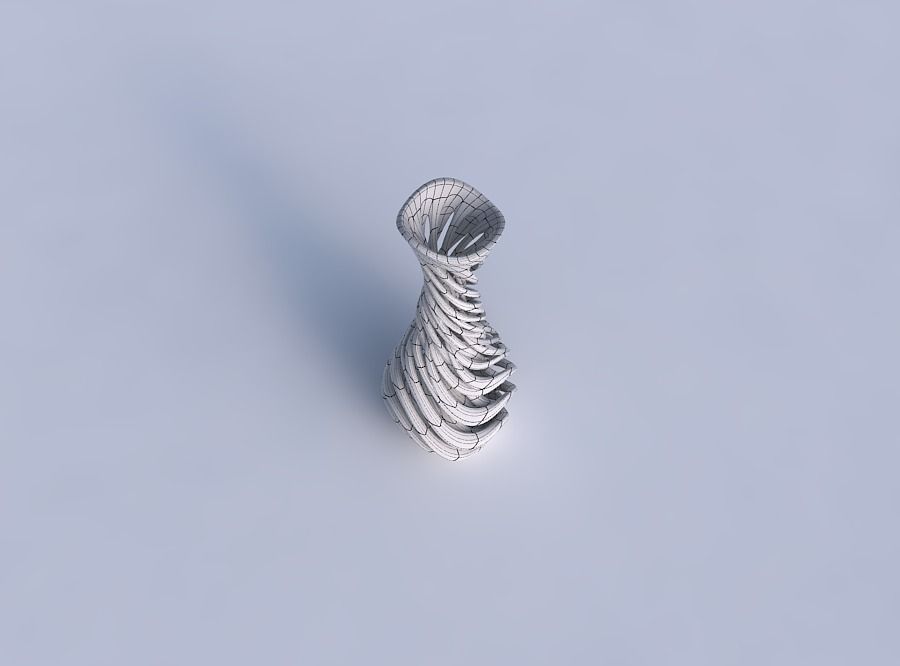 Vase twisted spherical bottom with intertwining lines very tw... 3D print model_6