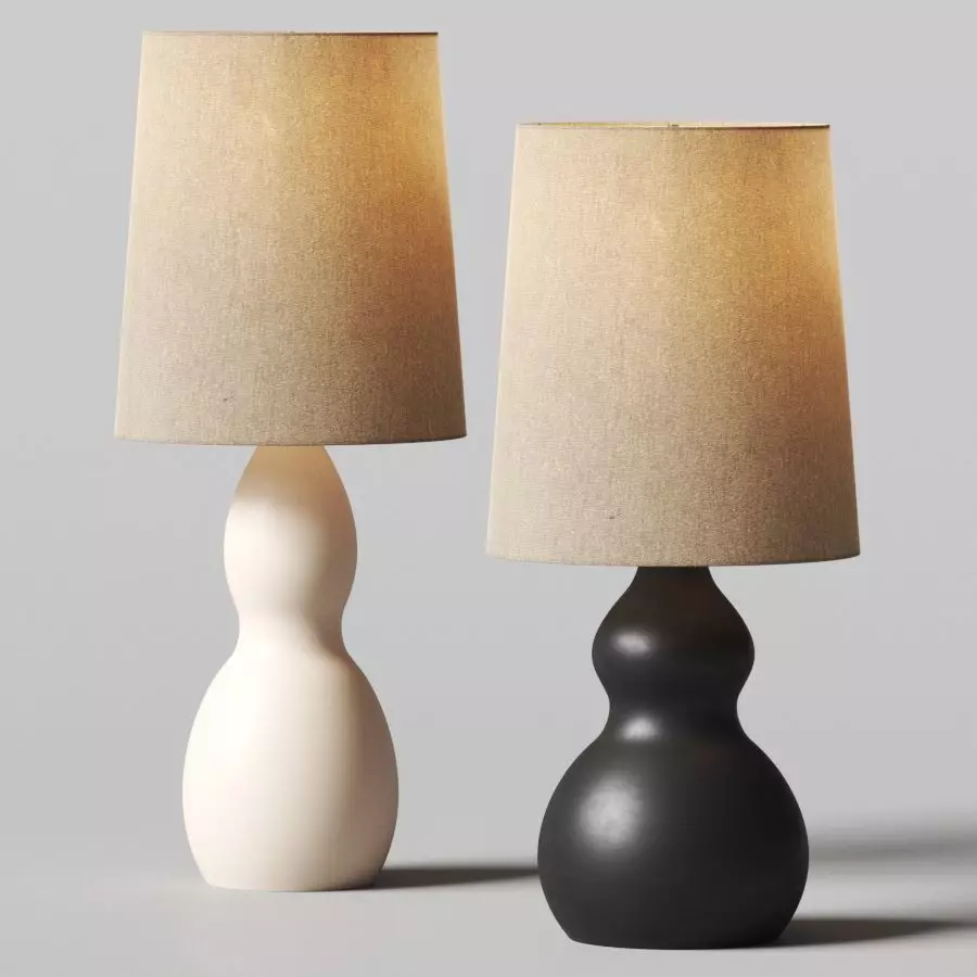 West Elm Modern Gourd Table Lamps 3D model_0