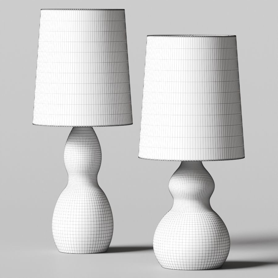 West Elm Modern Gourd Table Lamps 3D model_2