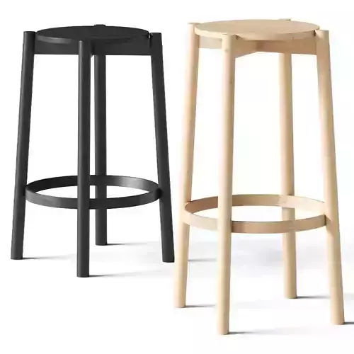 Karimoku New Standard Castor Barstool 3D model