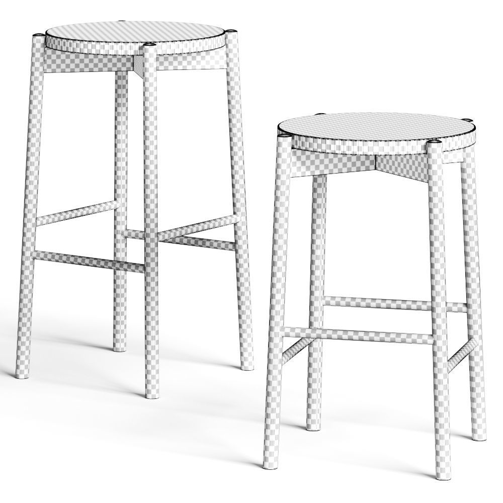 Conde House Kotan High Bar Stools 3D model_1