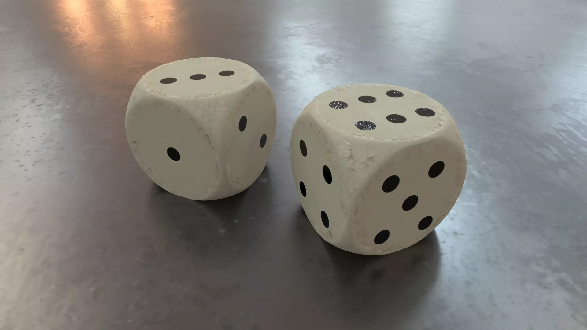 Antique Dice PBR Game-Ready Low-poly 3D model_0