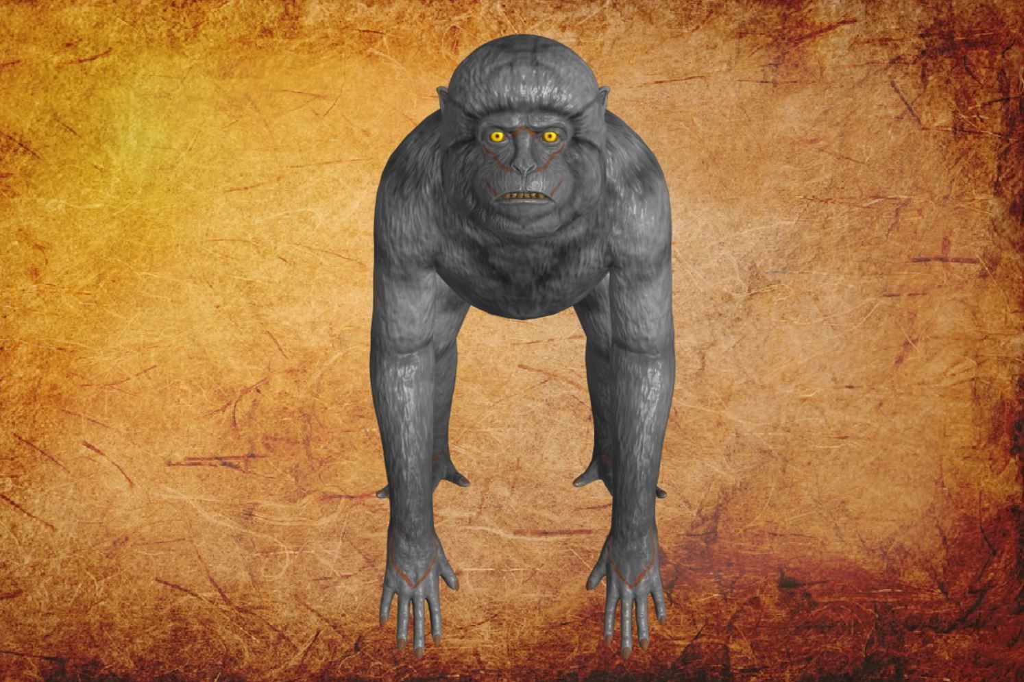 Animal - Monkey Low-poly 3D model_1