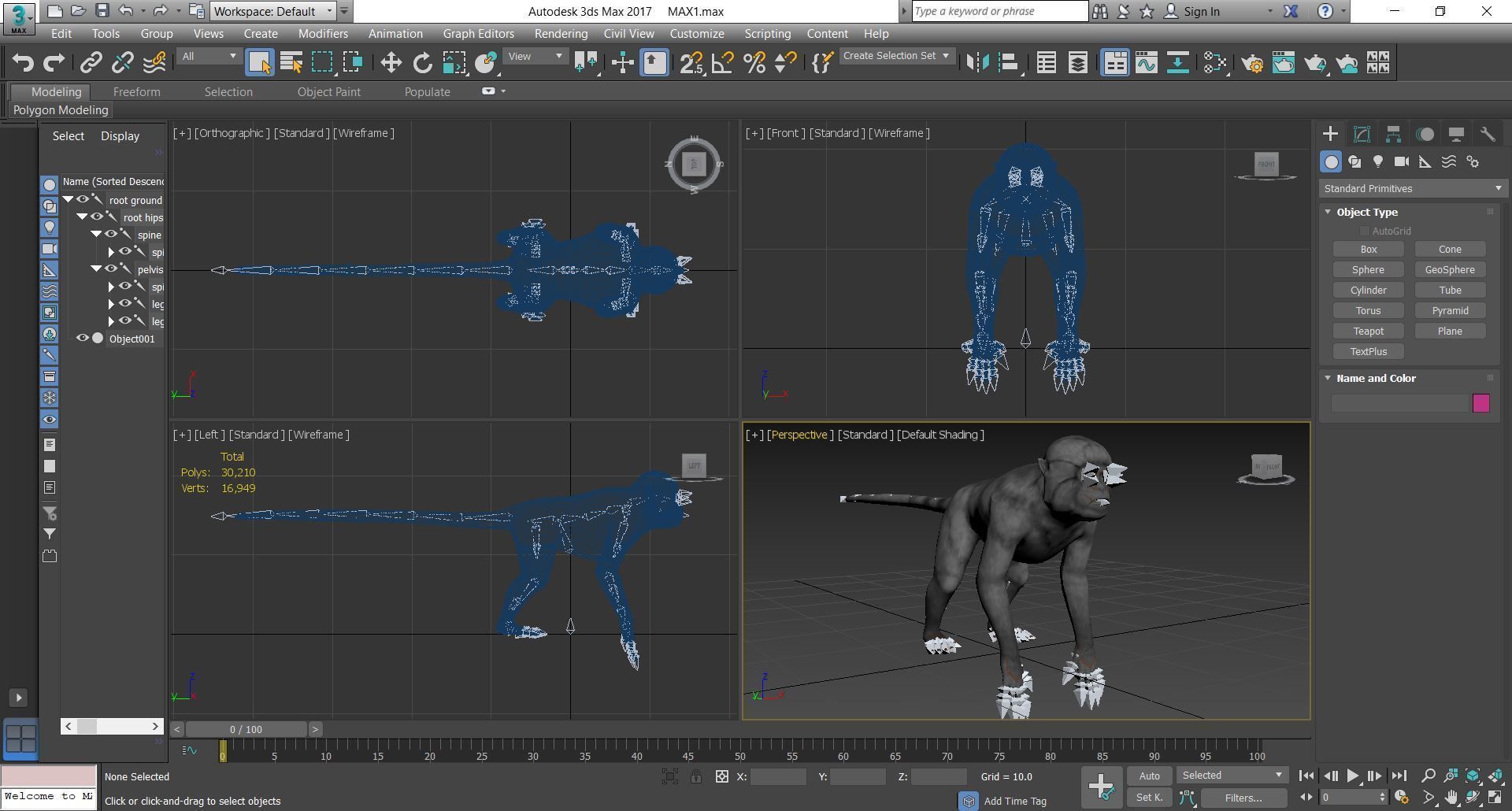 Animal - Monkey Low-poly 3D model_3