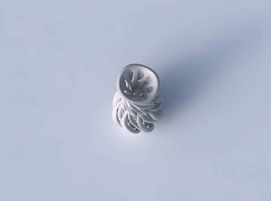 Vase twisted spherical bottom with beveled intertwining lines... 3D print model_2