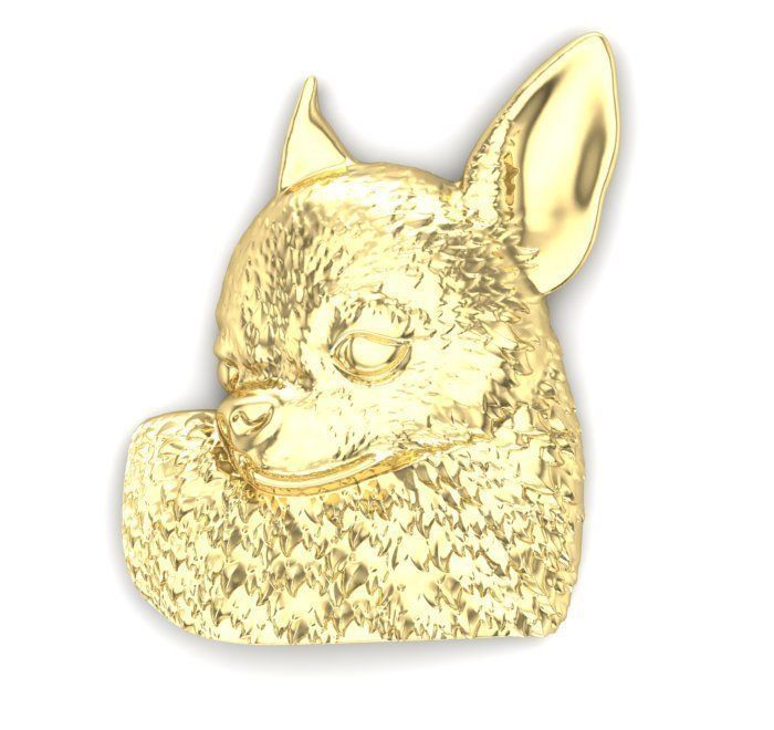 chihuahua head pendant 3D print model_6